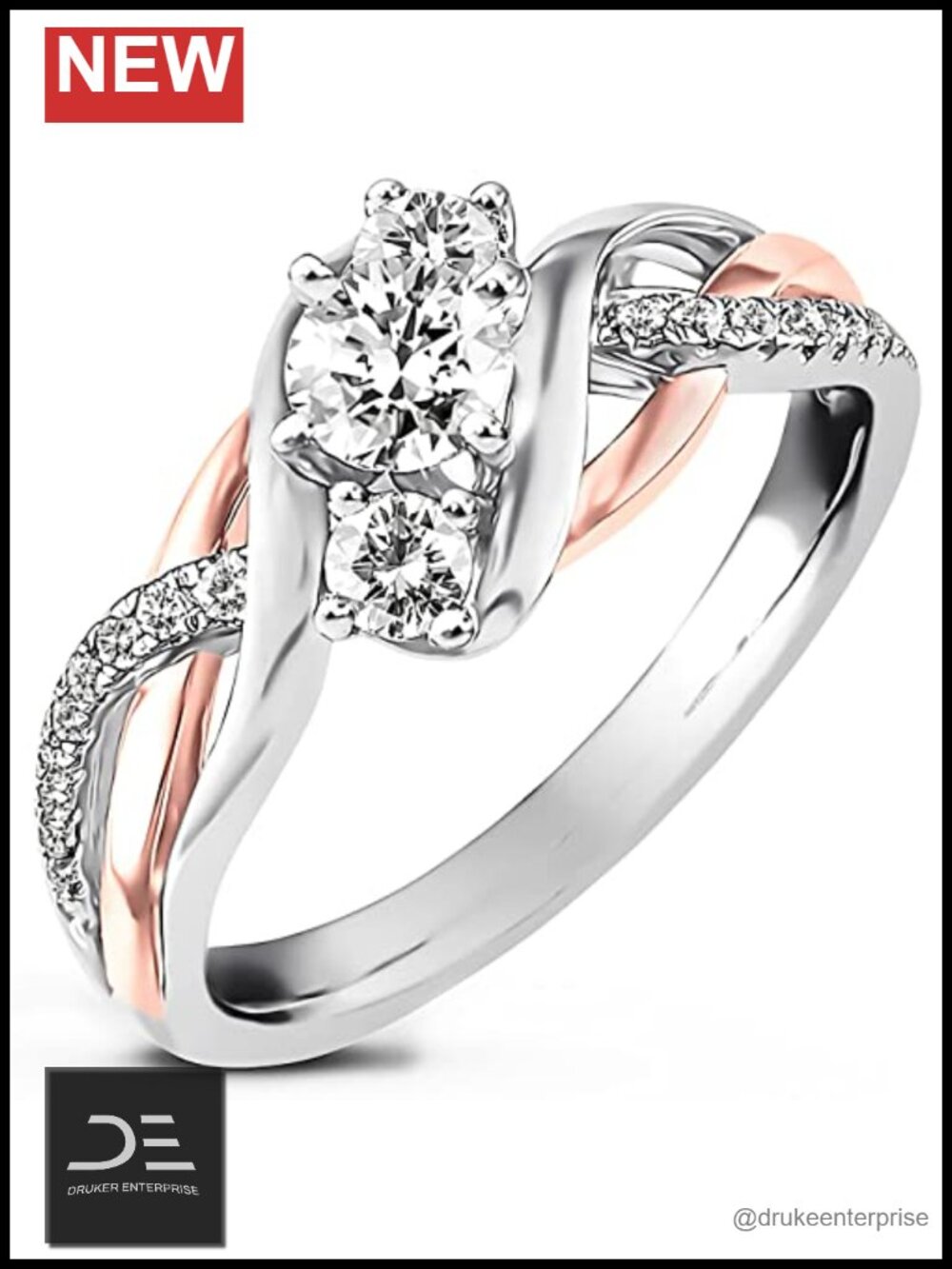 1.5ctw Moissanite 3 Stone Engagement Ring Platinum Plated Silver